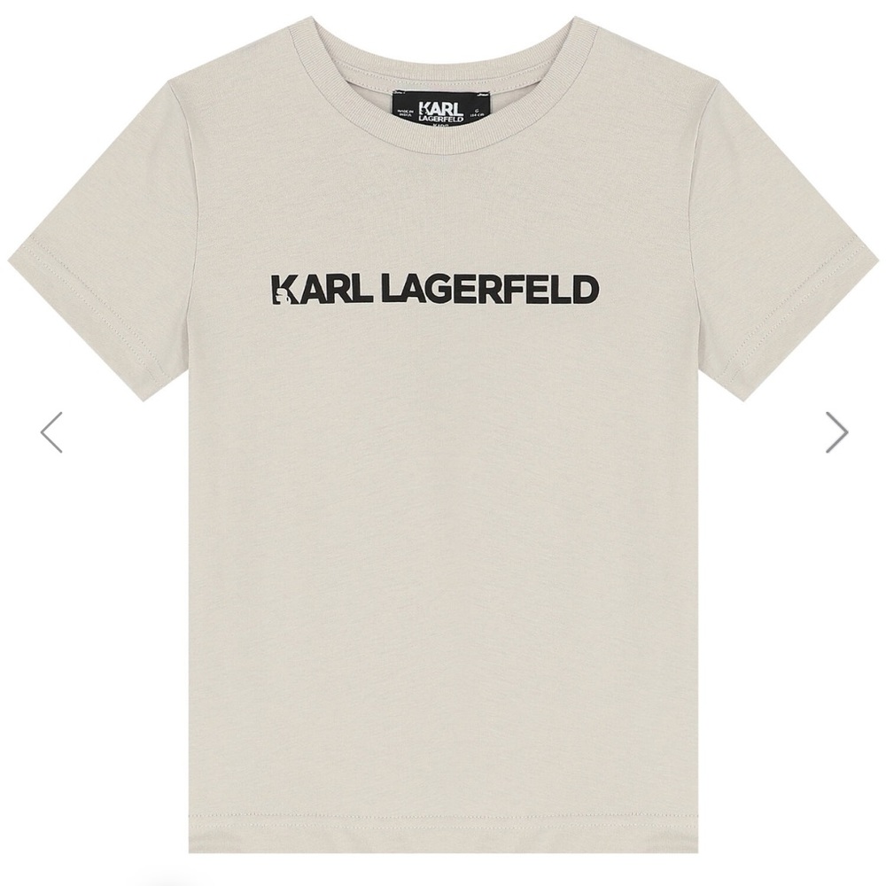 KARL LAGERFELD Boys Beige Logo T-Shirt